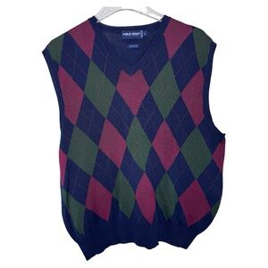 Men's Polo Golf Ralph Lauren Sweater Vest Argyle Preppy Size Large